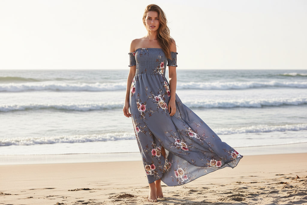 Boho Maxi Jurk | Off-Shoulder Zomerjurk | S t/m 5XL