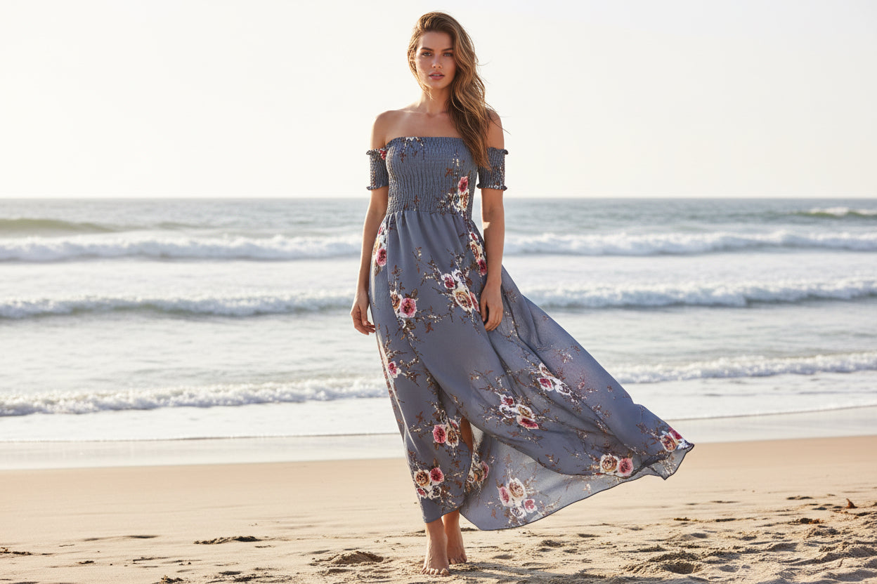 Boho Maxi Jurk | Off-Shoulder Zomerjurk | S t/m 5XL