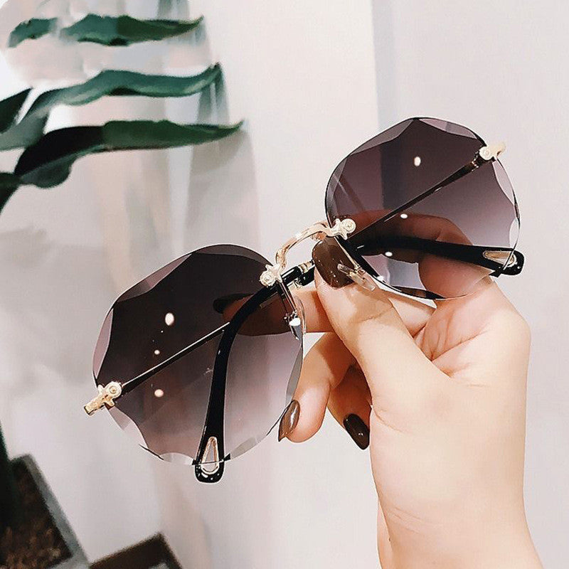 Trendy Randloze Zonnebril | Veelhoekig Design | UV-bescherming