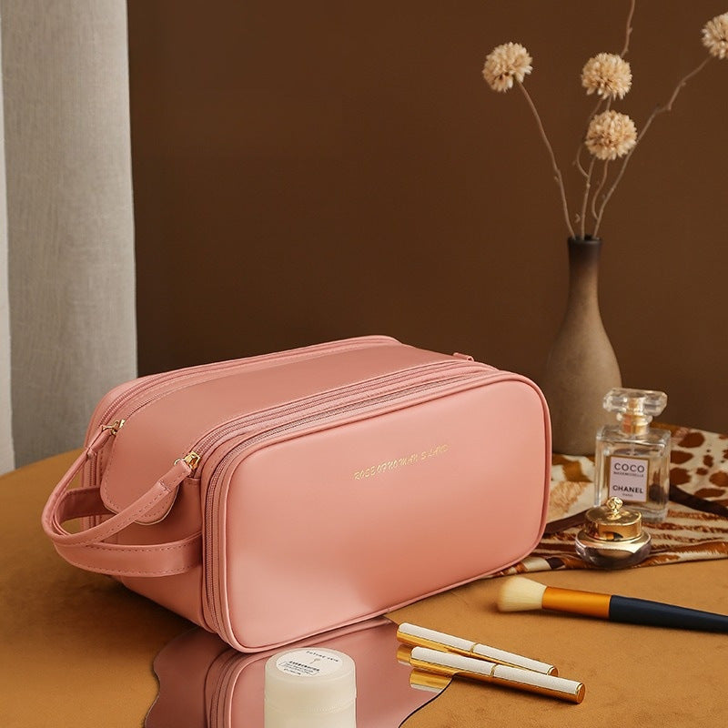 Luxe Make-up Tas | 3 Lagen & Dubbele Rits | Groot Formaat