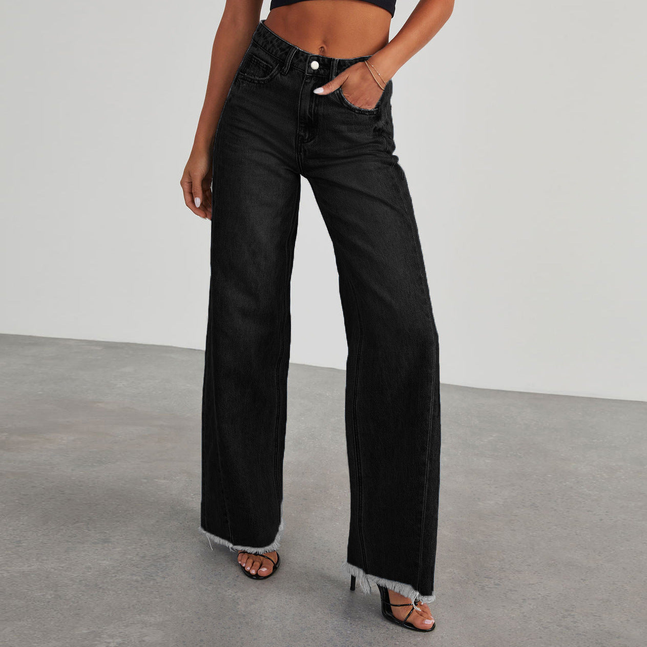 Wide Leg Dames Jeans | Hoge Taille & Zakken | 4 Kleuren