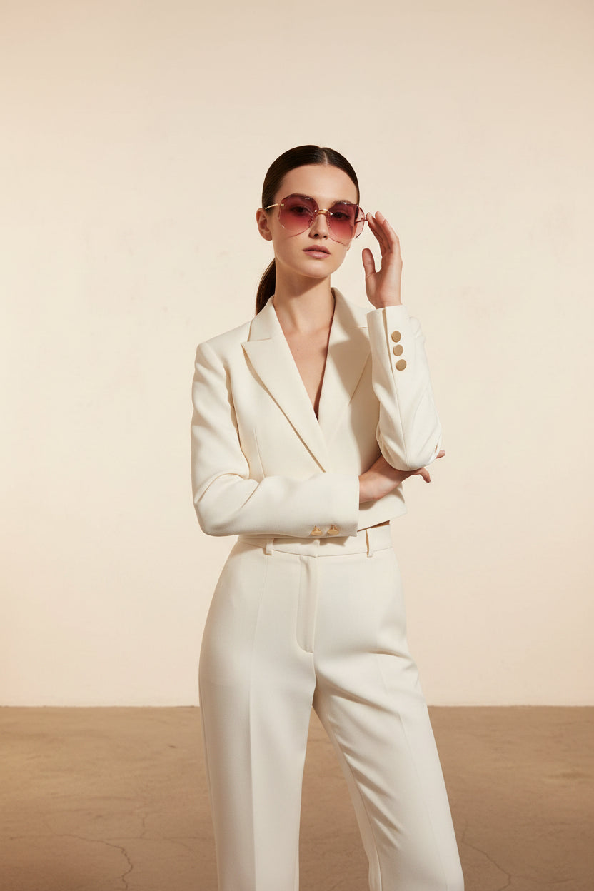 Trendy Randloze Zonnebril | Veelhoekig Design | UV-bescherming