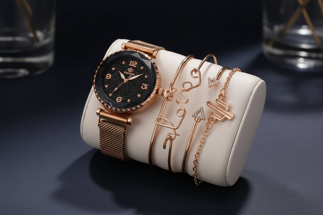 Sterrenhemel Dameshorloge – Magnetische Armband met Romeinse Cijfers