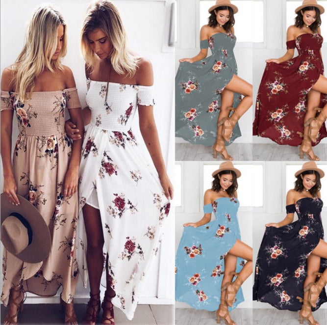 Boho Maxi Jurk | Off-Shoulder Zomerjurk | S t/m 5XL