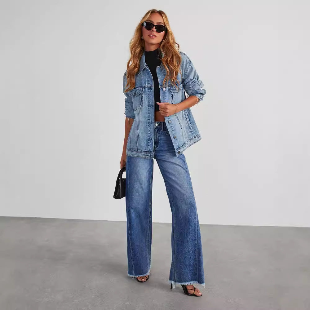 Wide Leg Dames Jeans | Hoge Taille & Zakken | 4 Kleuren
