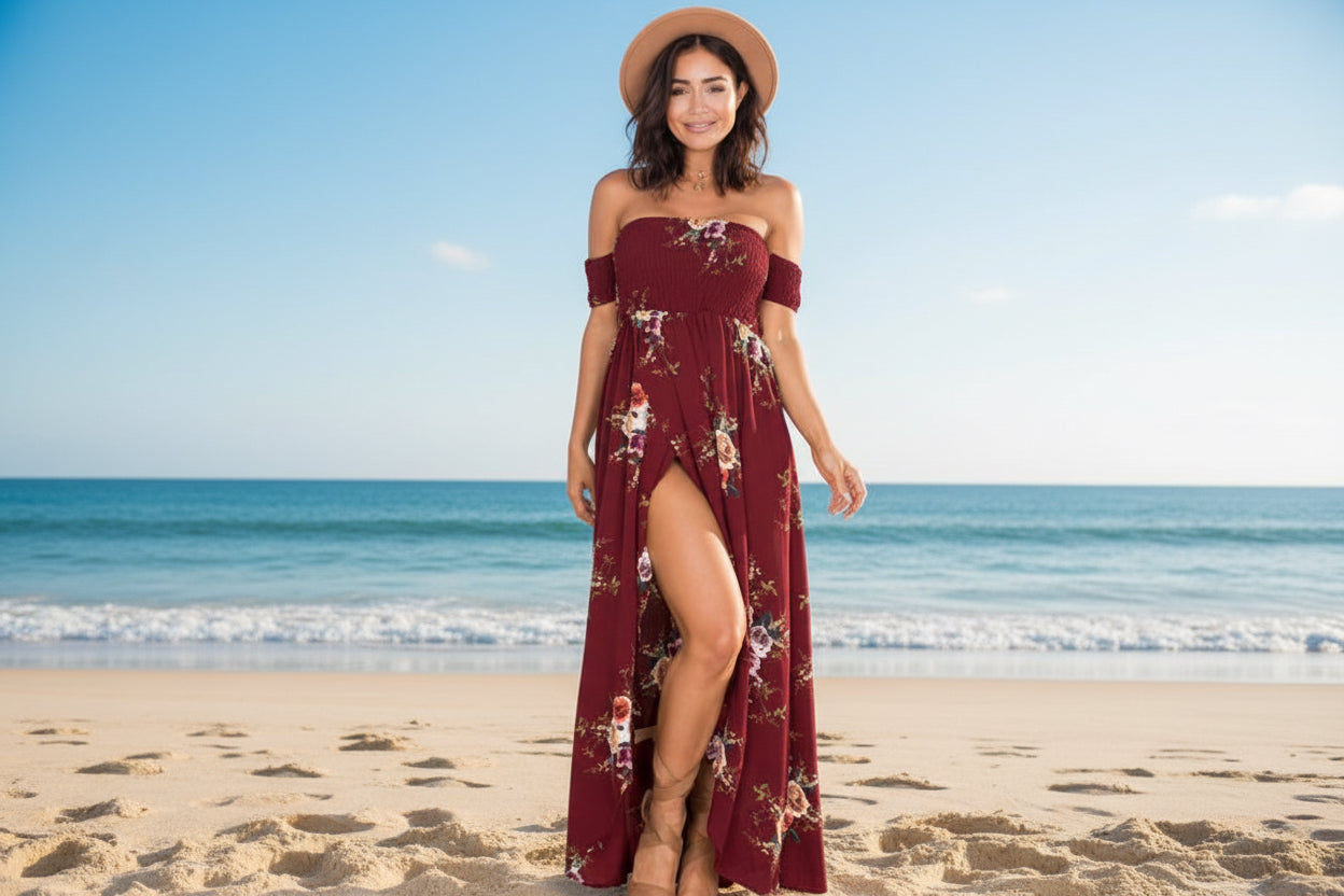 Boho Maxi Jurk | Off-Shoulder Zomerjurk | S t/m 5XL