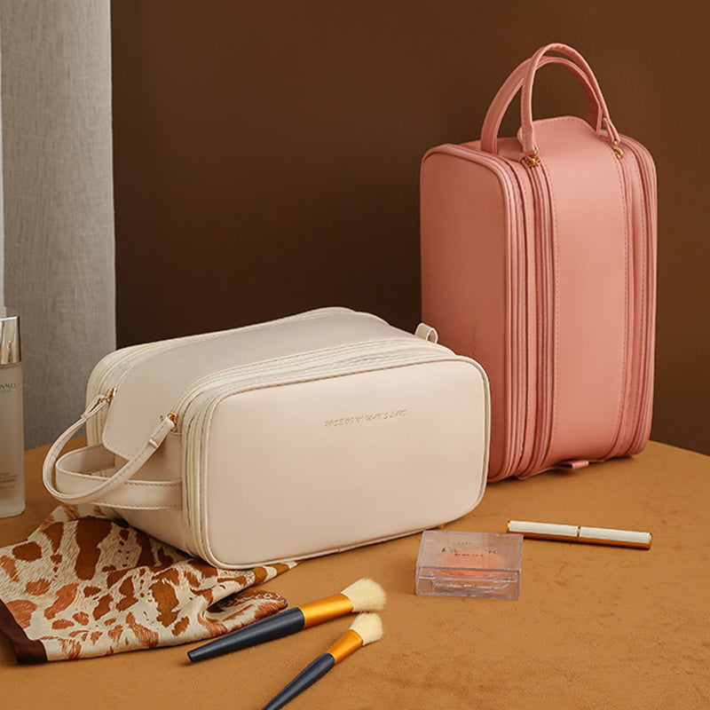 Luxe Make-up Tas | 3 Lagen & Dubbele Rits | Groot Formaat