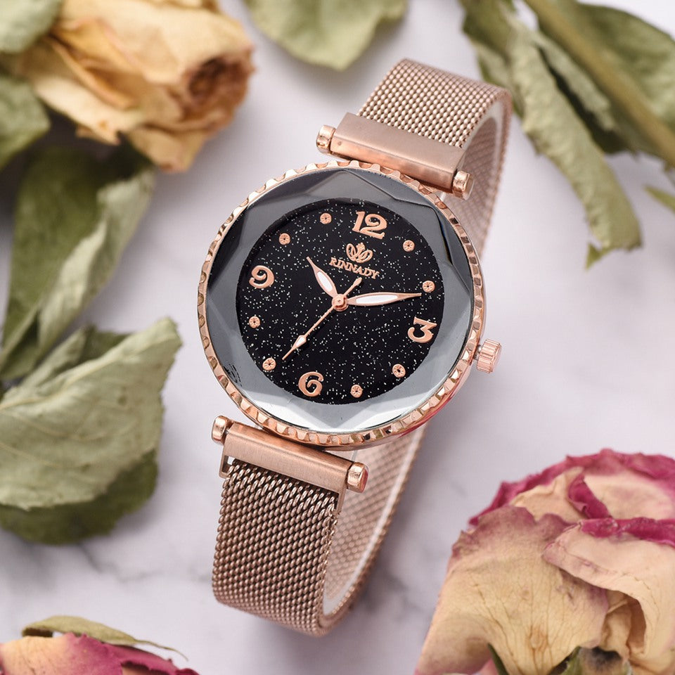 Sterrenhemel Dameshorloge – Magnetische Armband met Romeinse Cijfers