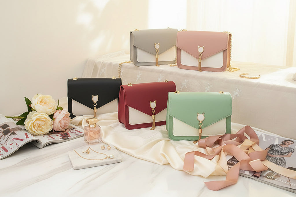 Schattige Kattentasje | Kwastjes & Ketting | Crossbody Tas