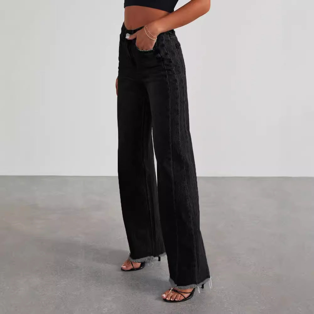 Wide Leg Dames Jeans | Hoge Taille & Zakken | 4 Kleuren