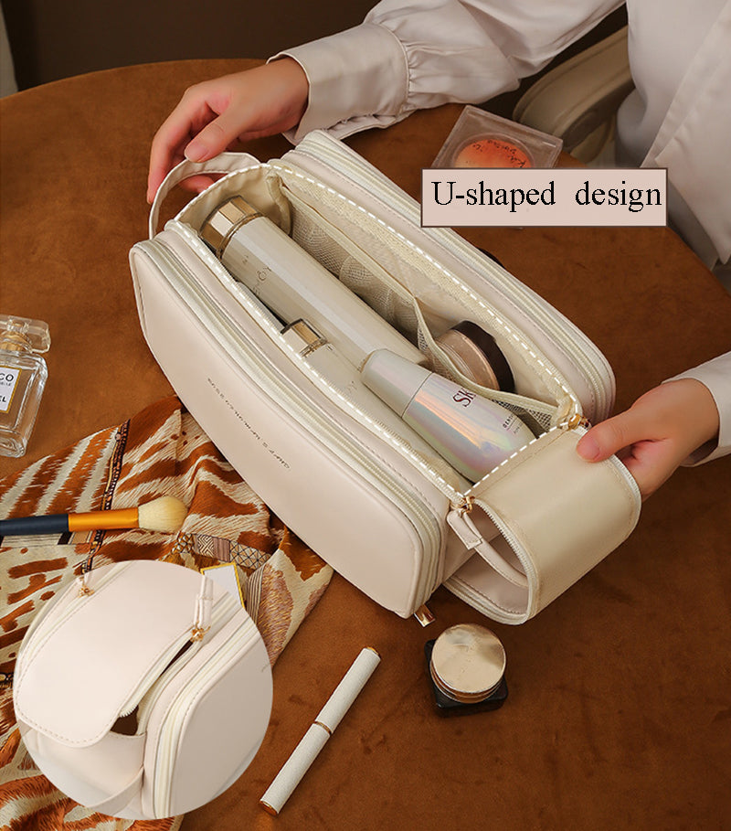 Luxe Make-up Tas | 3 Lagen & Dubbele Rits | Groot Formaat