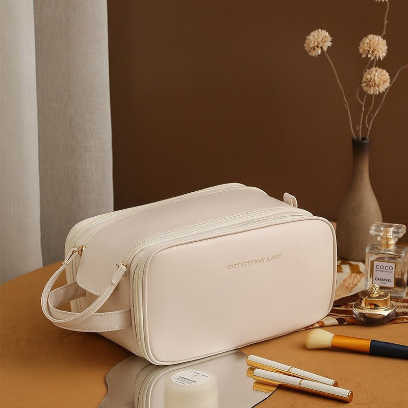Luxe Make-up Tas | 3 Lagen & Dubbele Rits | Groot Formaat